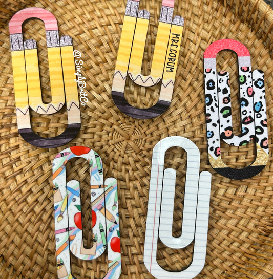 Teacher Jumbo Paperclip Bookmark | Jumbo Paper Clip for office, school, or the avid book reader in your life |