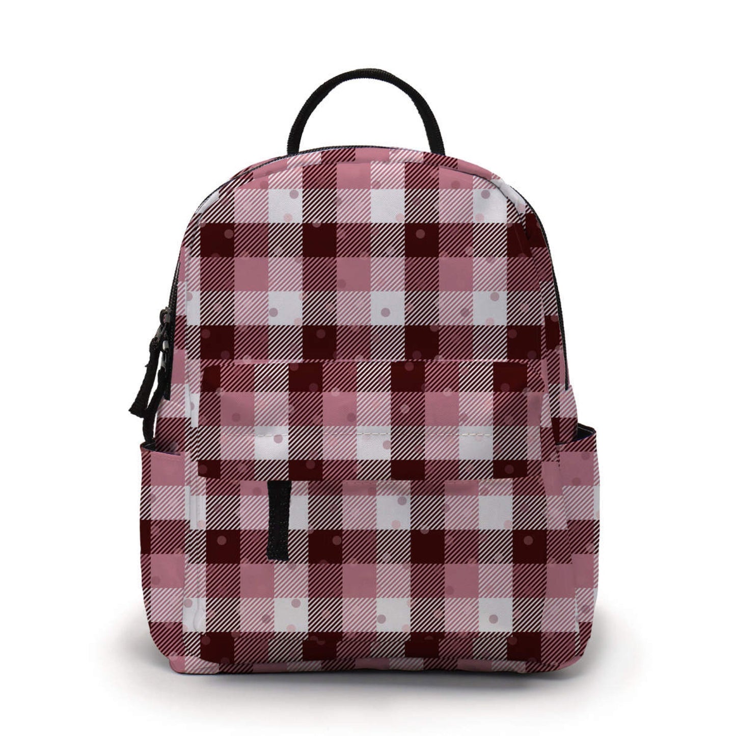 Mini Backpack - Pink Polka Dot Plaid