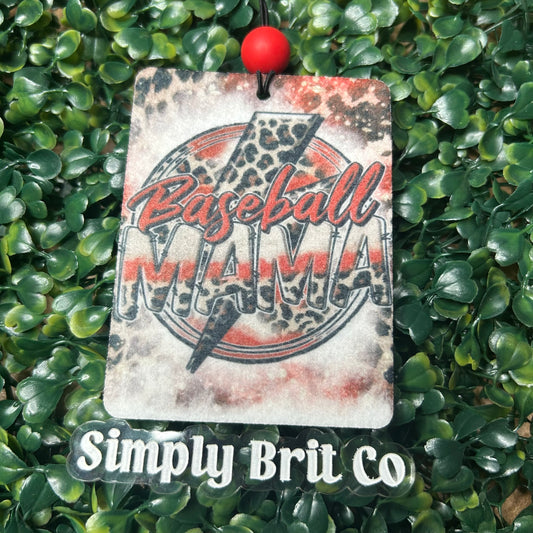 Baseball Mama Freshie | Cheetah and Red