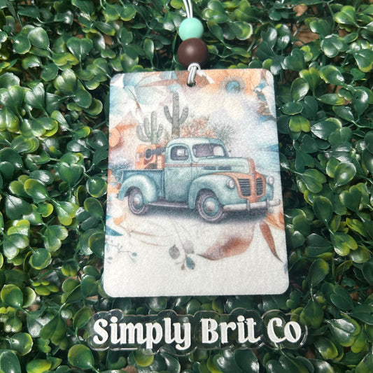 Blue Truck Western Cactus Freshie | Floral