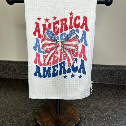 Groovy America with Bow Kitchen Towel