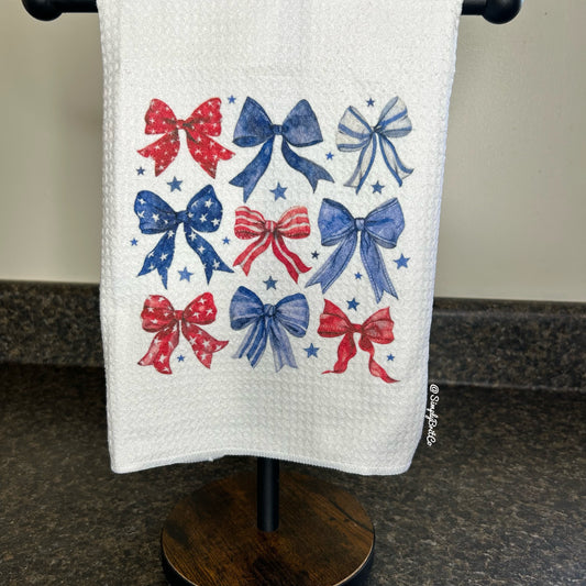 Patriotic Bows Kitchen Towel