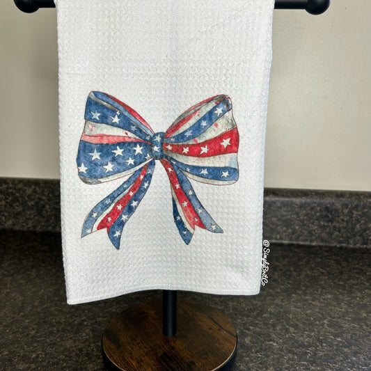 Coquette Patriotic Bow Kitchen Towel