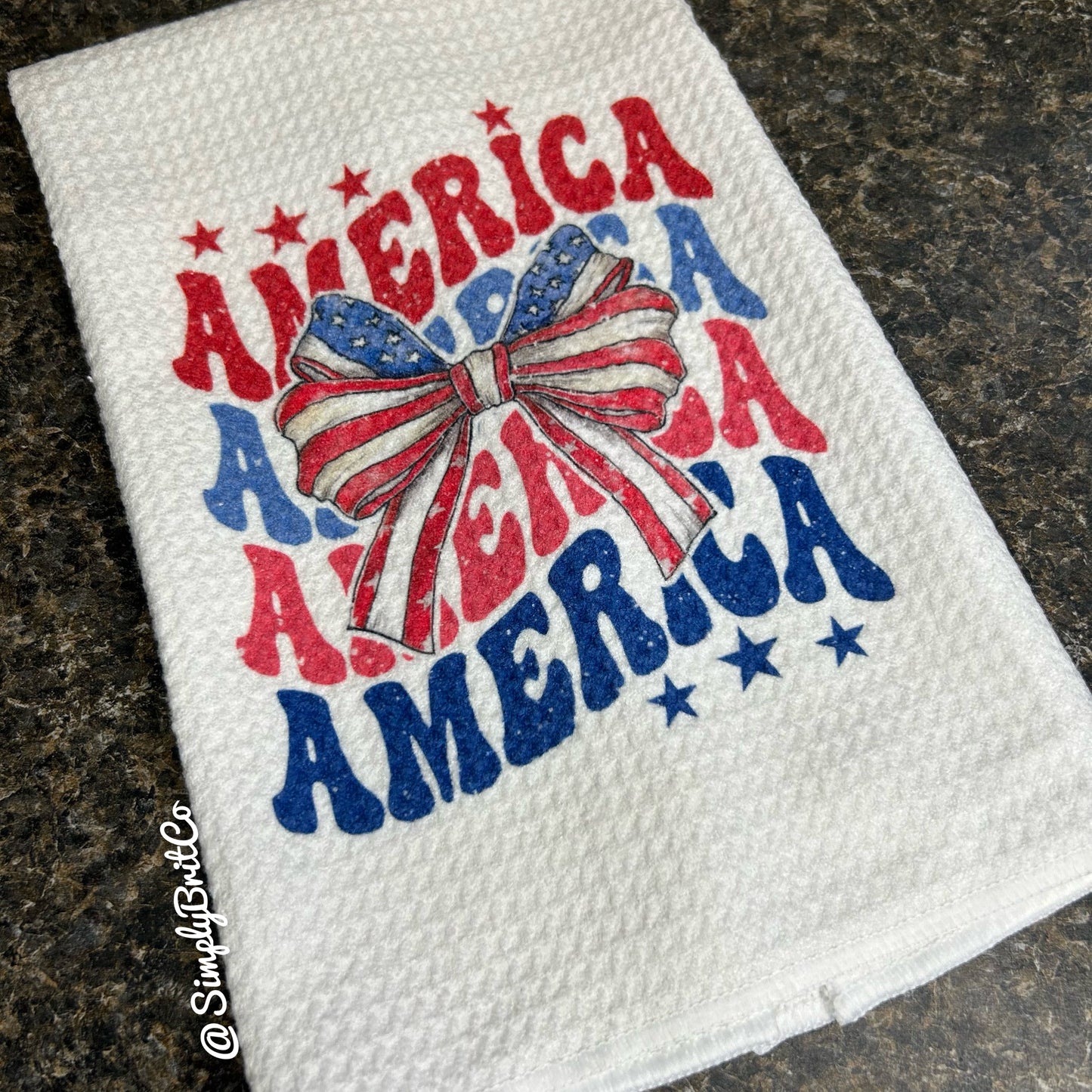 Groovy America with Bow Kitchen Towel