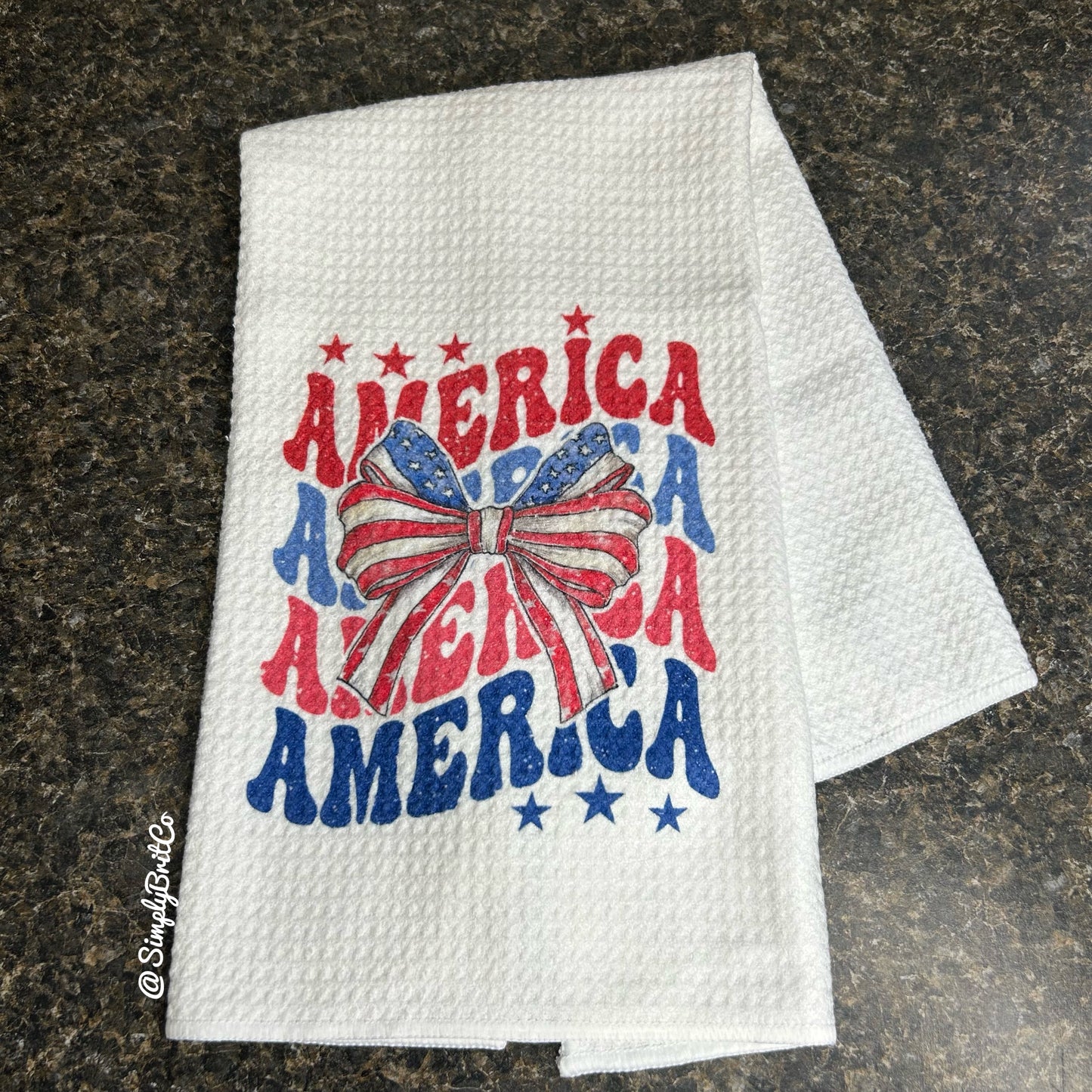 Groovy America with Bow Kitchen Towel