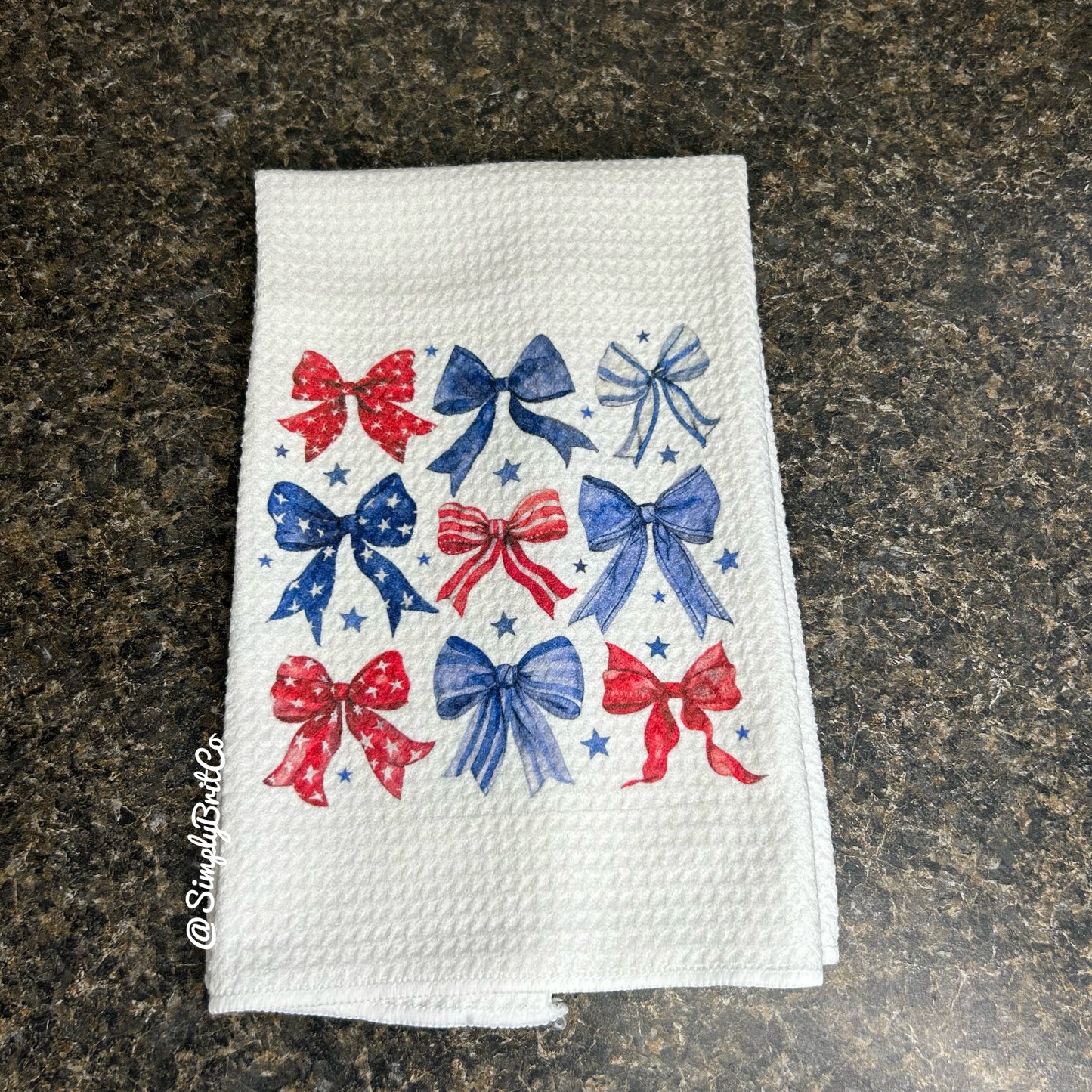 Patriotic Bows Kitchen Towel | Ready To Ship