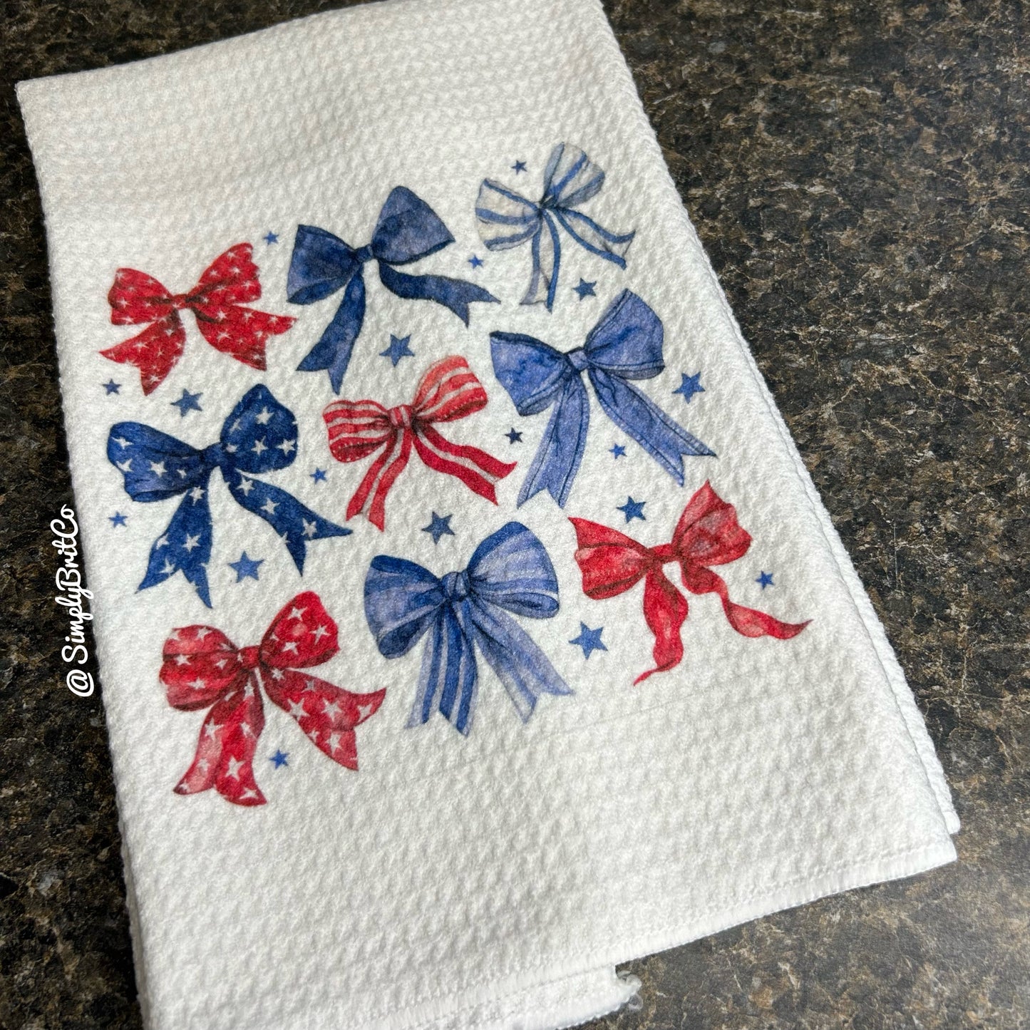 Patriotic Bows Kitchen Towel | Ready To Ship