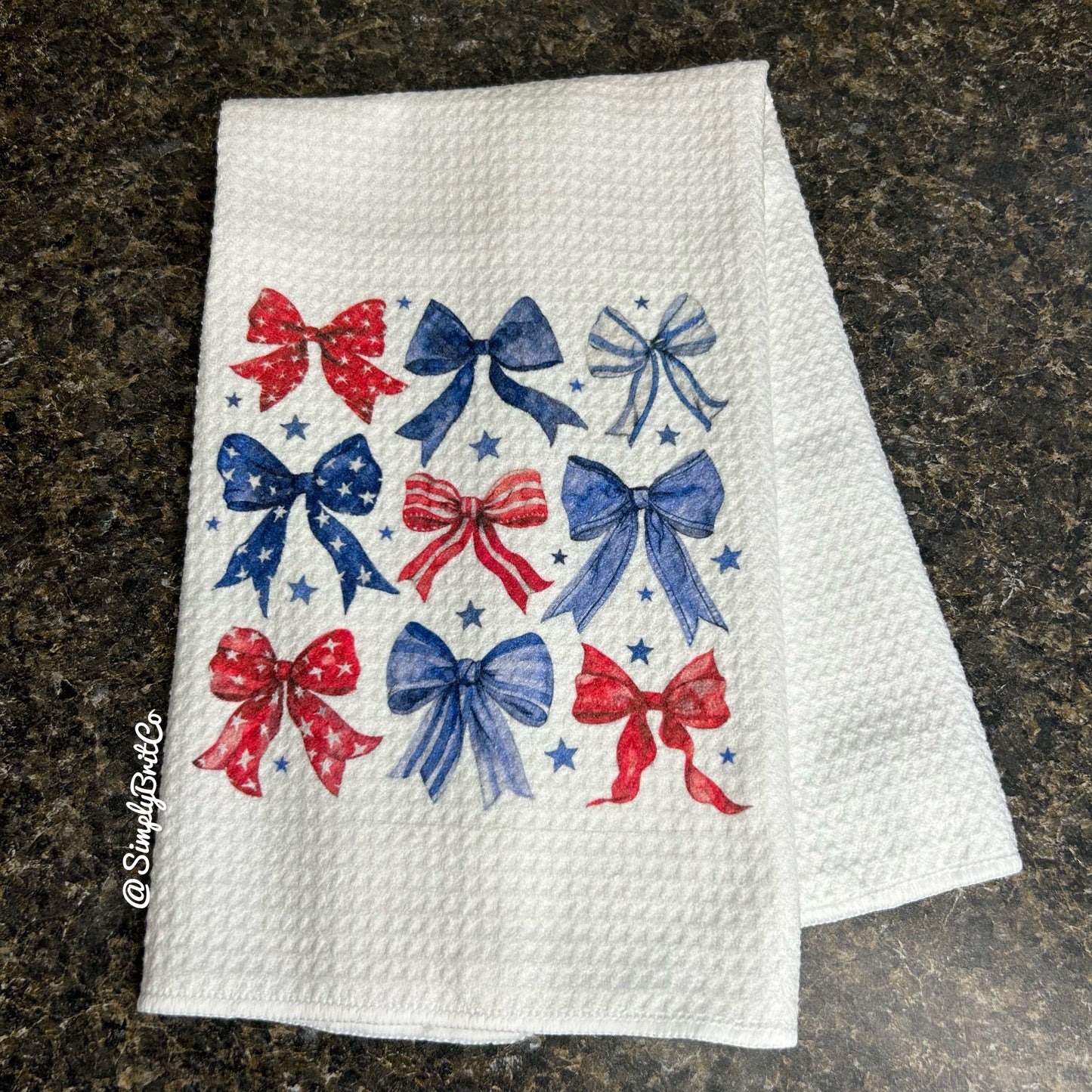Patriotic Bows Kitchen Towel | Ready To Ship