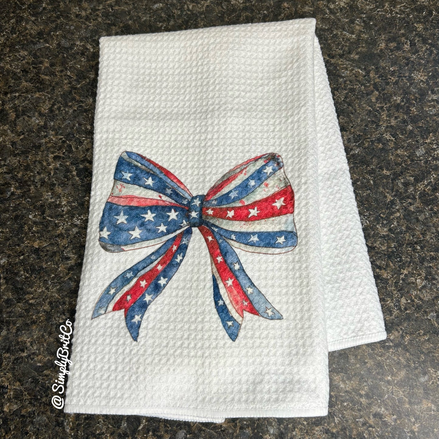 Coquette Patriotic Bow Kitchen Towel | Ready To Ship