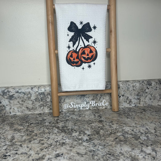 Pumpkin Cherries Fall Kitchen Towel