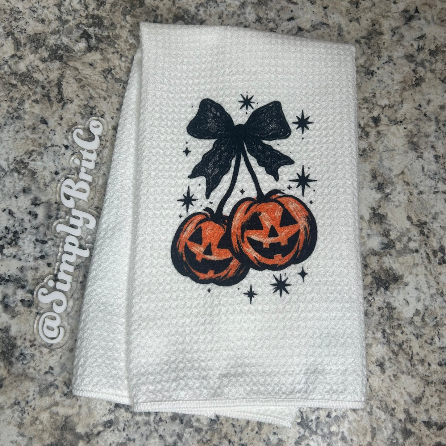 Pumpkin Cherries Fall Kitchen Towel