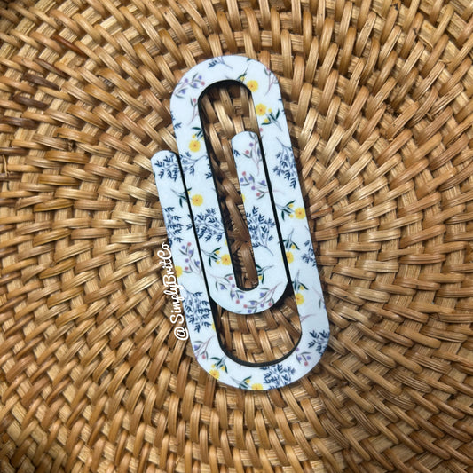 Simple Floral Jumbo Paperclip Bookmark | Jumbo Paper Clip for office, school, or the avid book reader in your life |