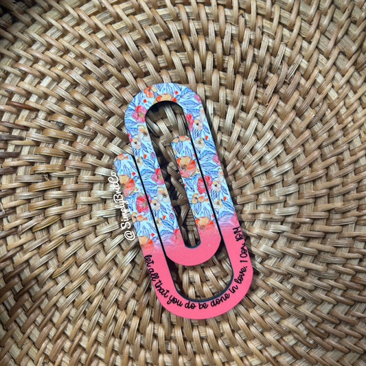 Religious Pink Jumbo Paperclip Bookmark | Jumbo Paper Clip for office, school, or the avid book reader in your life |