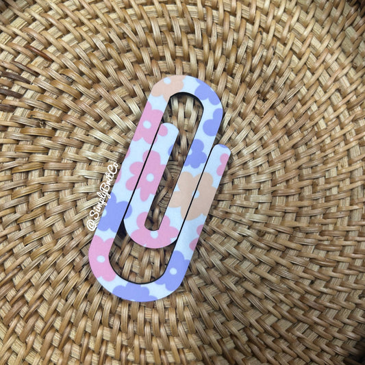 Floral Power Jumbo Paperclip Bookmark | Jumbo Paper Clip for office, school, or the avid book reader in your life |