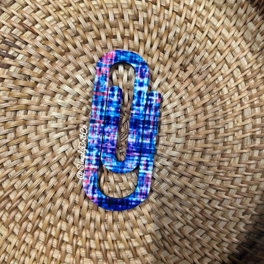 Blue, Purple and Pink  Jumbo Paperclip Bookmark | Jumbo Paper Clip for office, school, or the avid book reader in your life |
