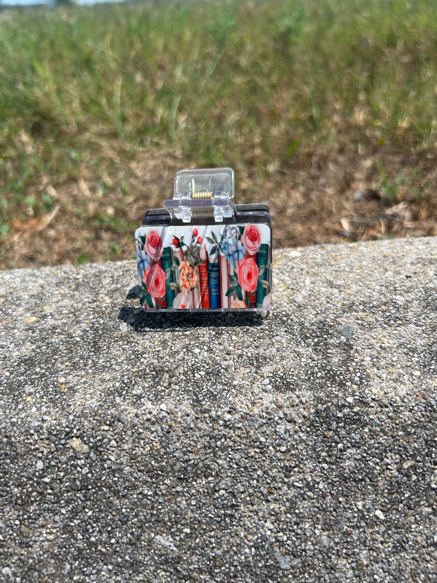 Dark Small Book Claw Clip