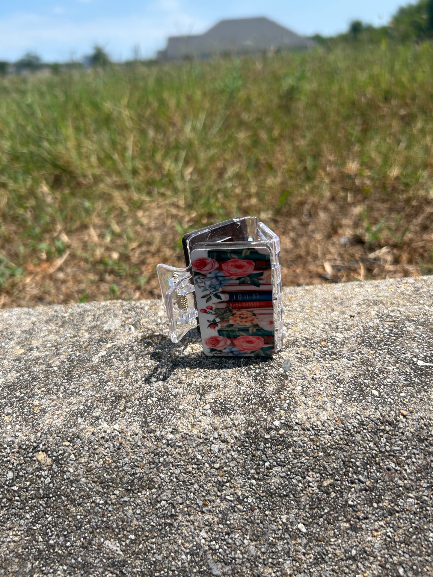 Dark Small Book Claw Clip