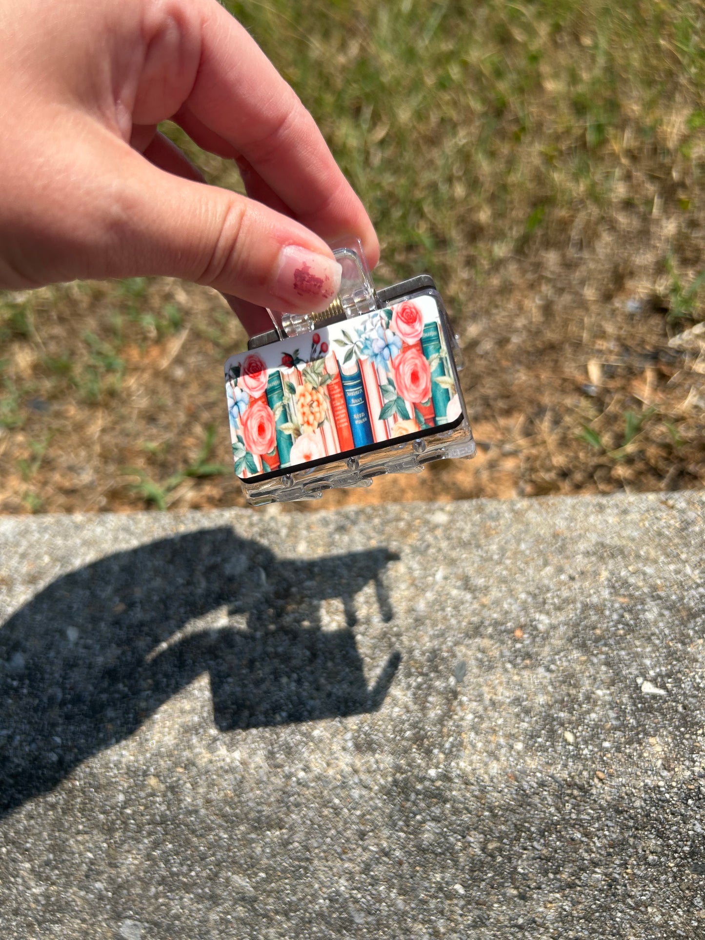 Dark Small Book Claw Clip