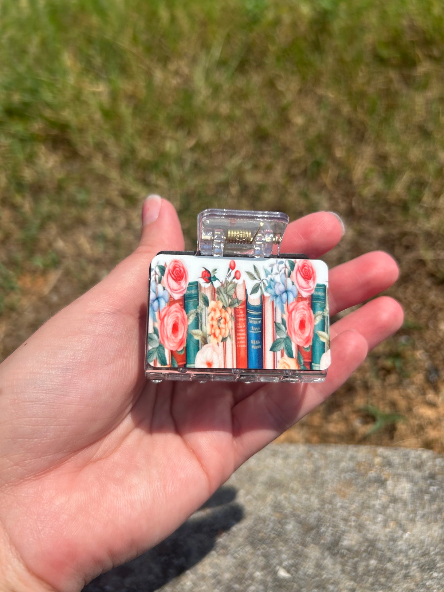 Dark Small Book Claw Clip