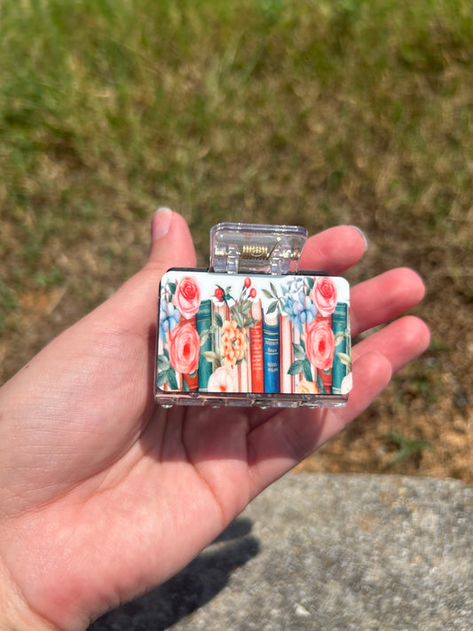 Dark Small Book Claw Clip