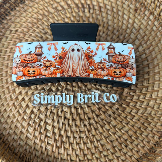 Orange Ghost Large Claw Clip