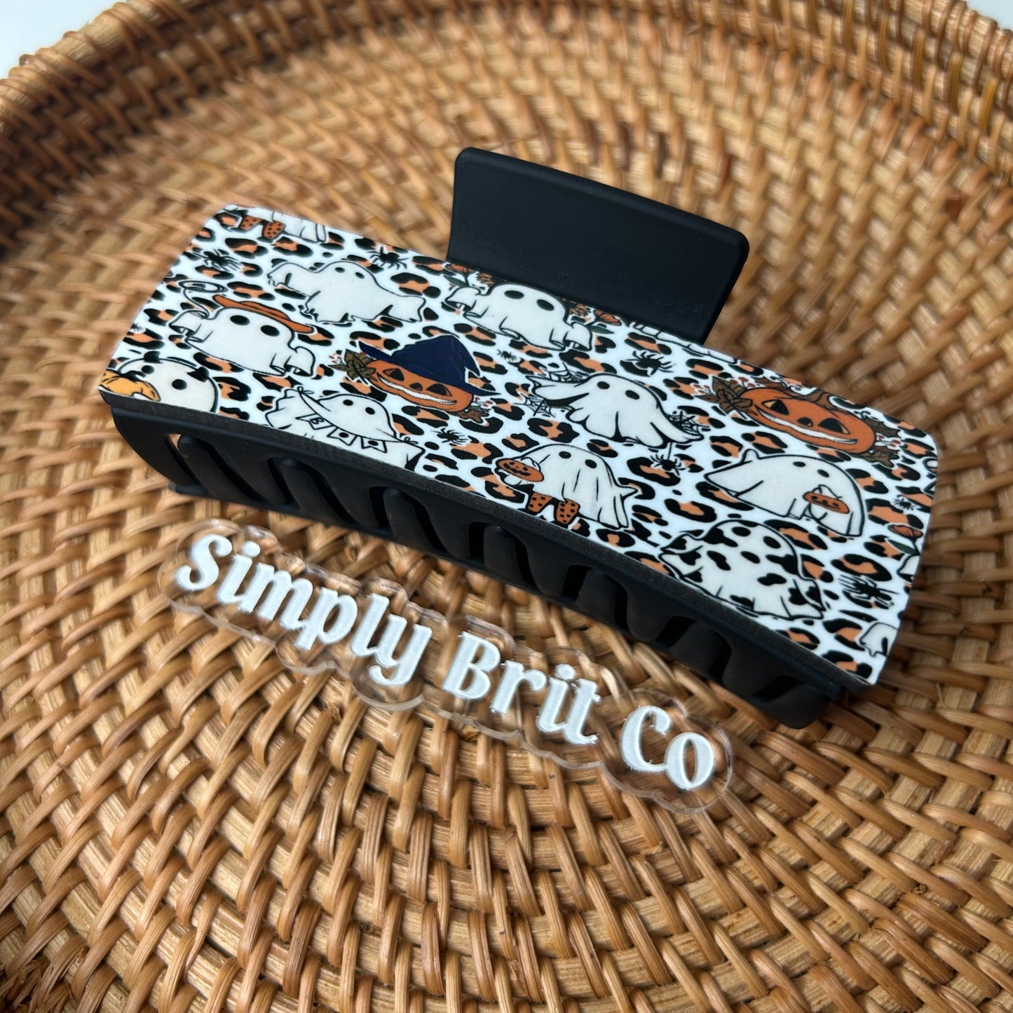 Cheetah Ghosts Large Claw Clip