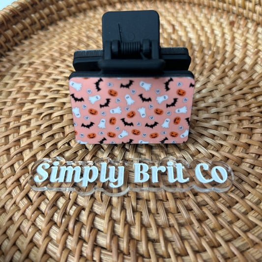 Pink Halloween Small Claw Clip