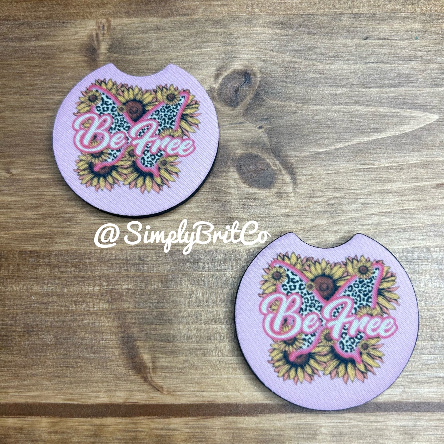 Be Free Set of 2 Car Coaster | Butterfly