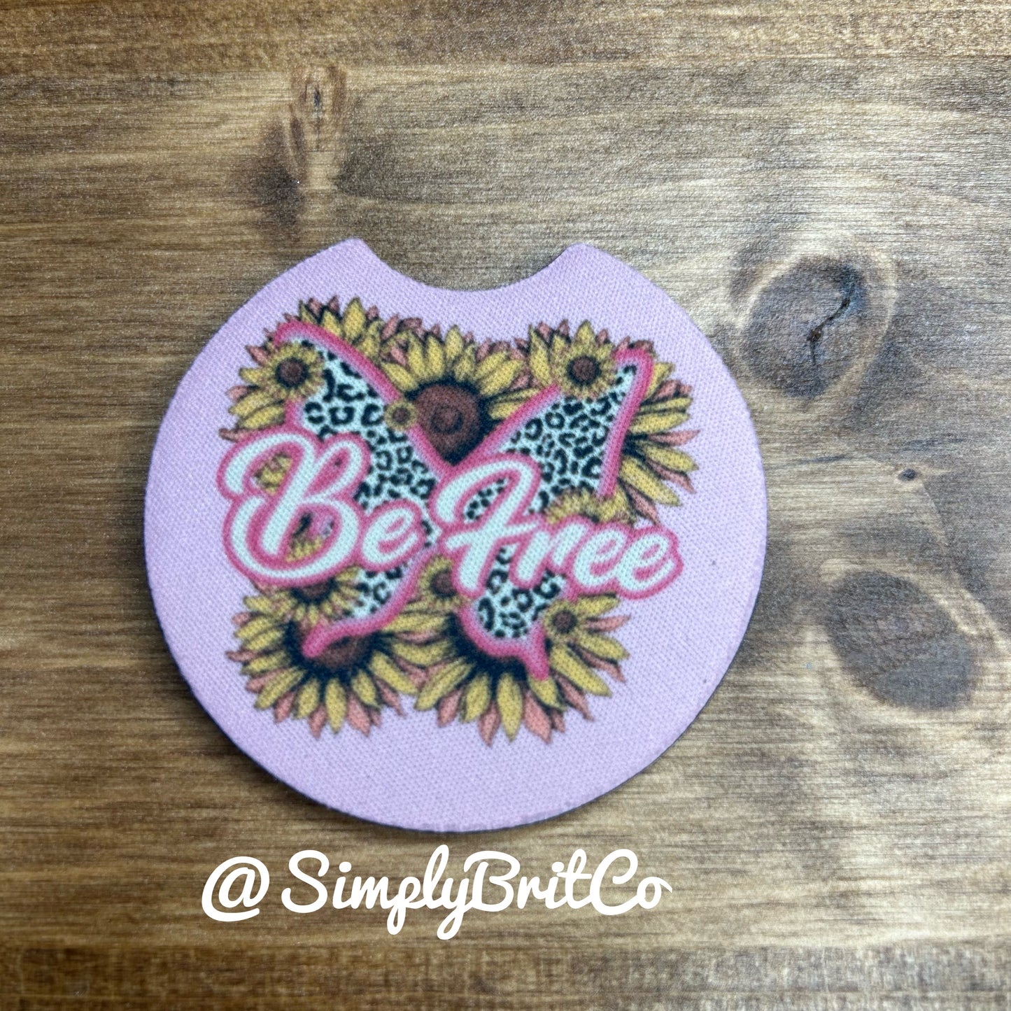 Be Free Set of 2 Car Coaster | Butterfly