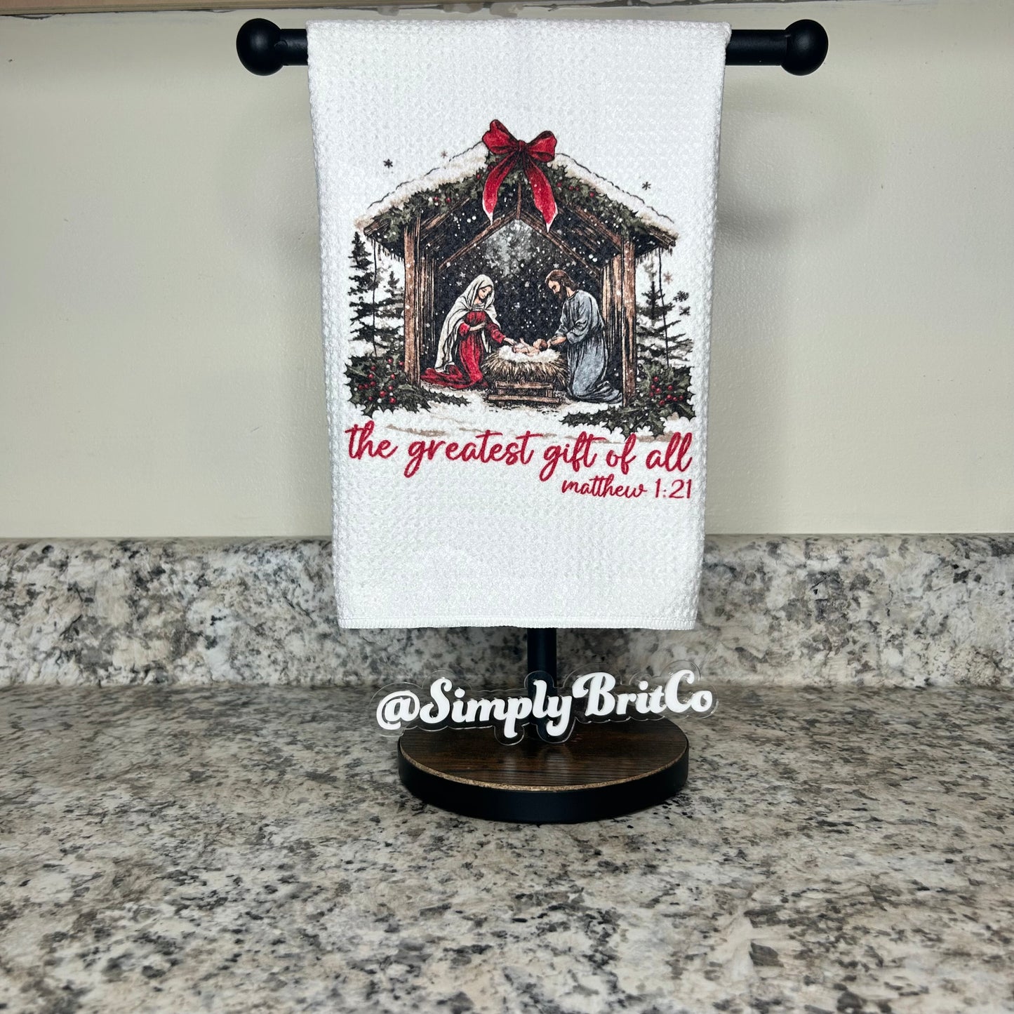 Greatest Gift Of All Christmas Kitchen Towel | Religious