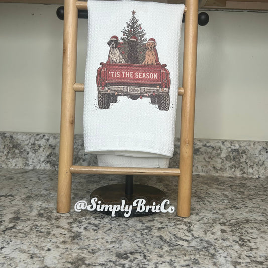 Tis The Season Red Truck Kitchen Towel |