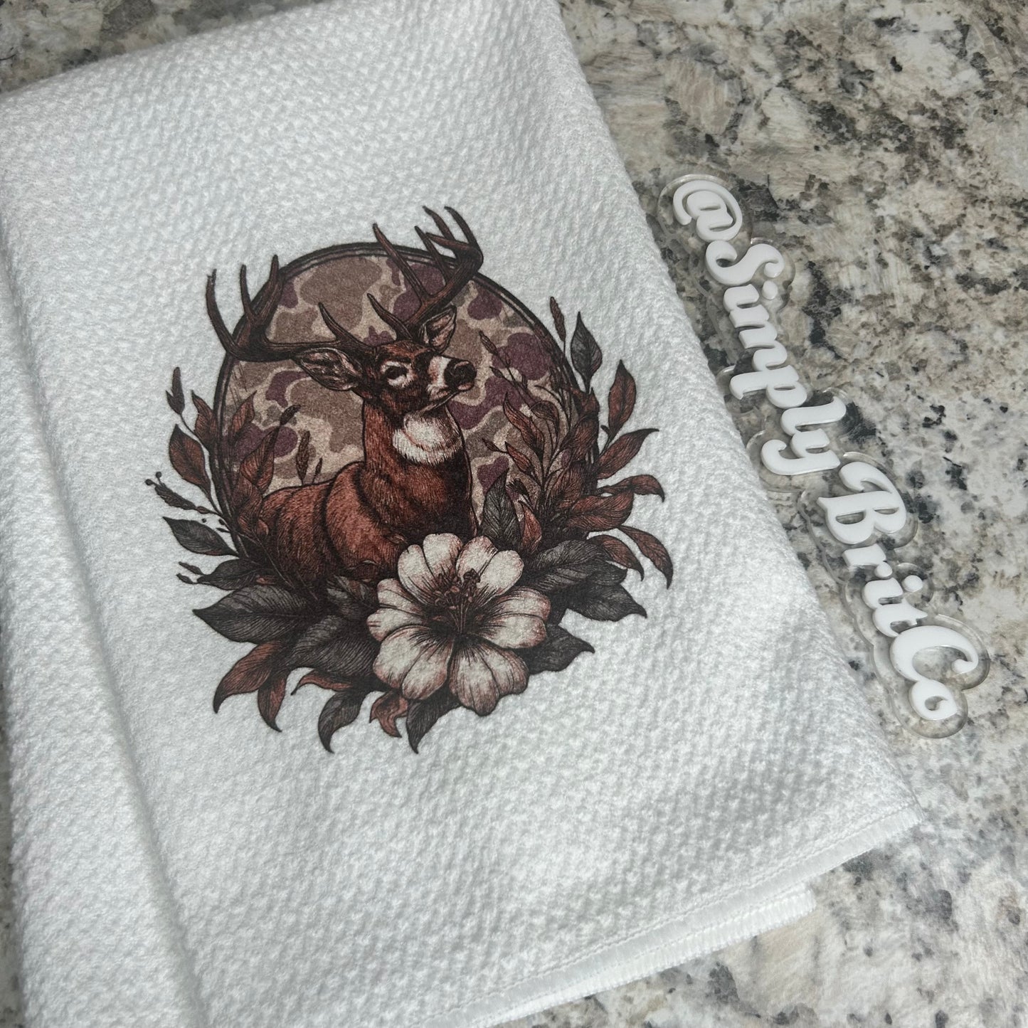 Deer, Camo, and Floral Kitchen Towel | Ready To Ship