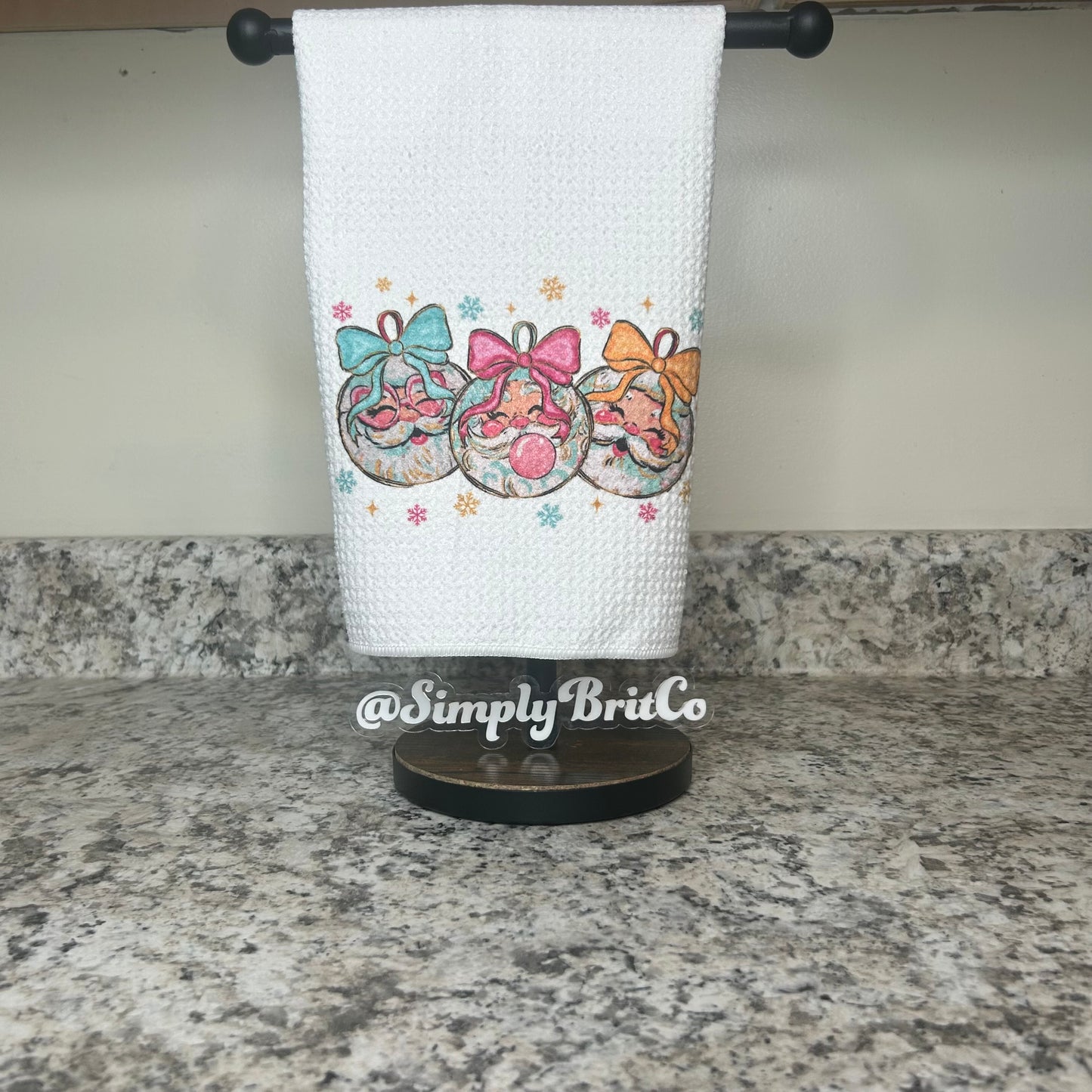 Jolly Santa Ornament Kitchen Towel