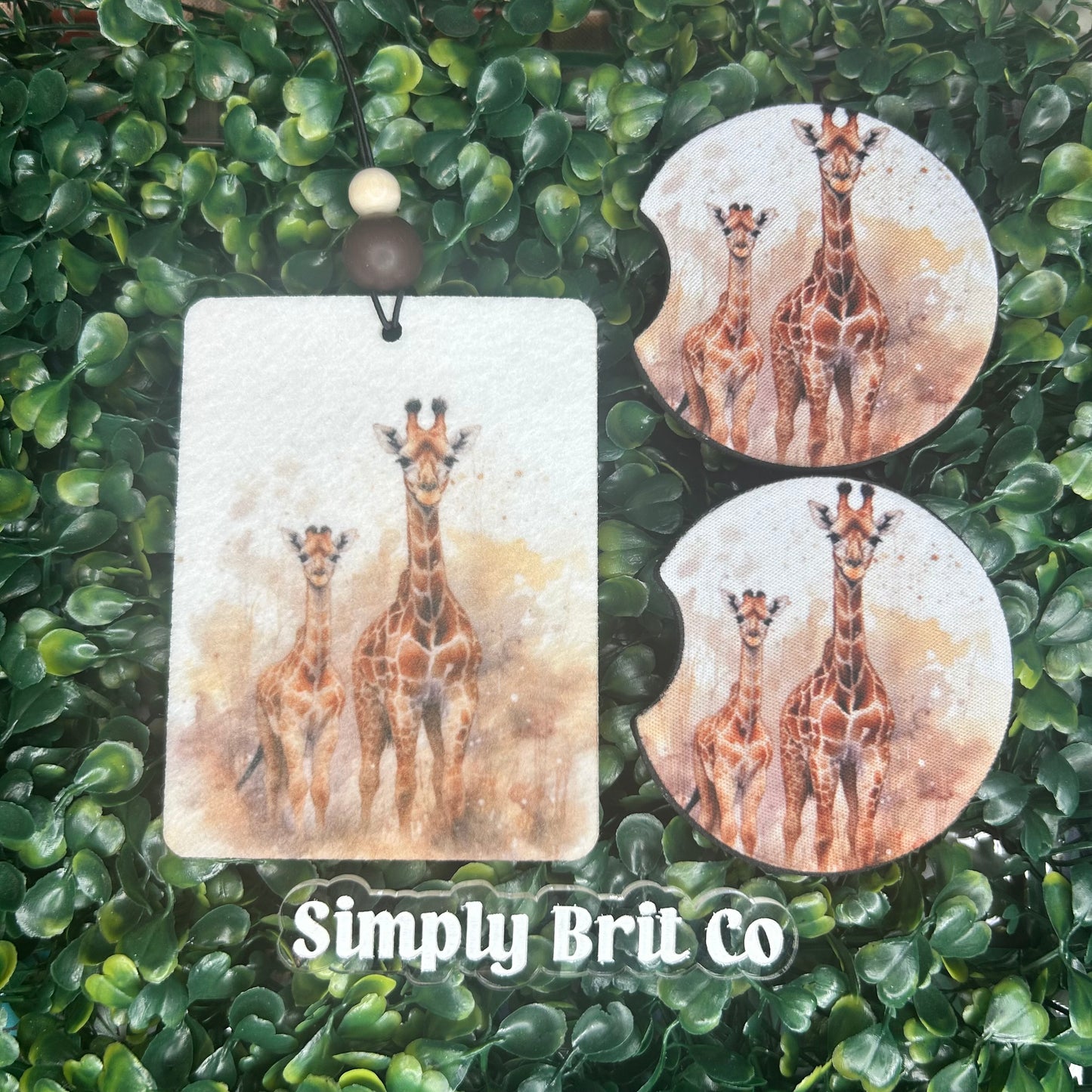 Giraffe Freshie and Car Coaster