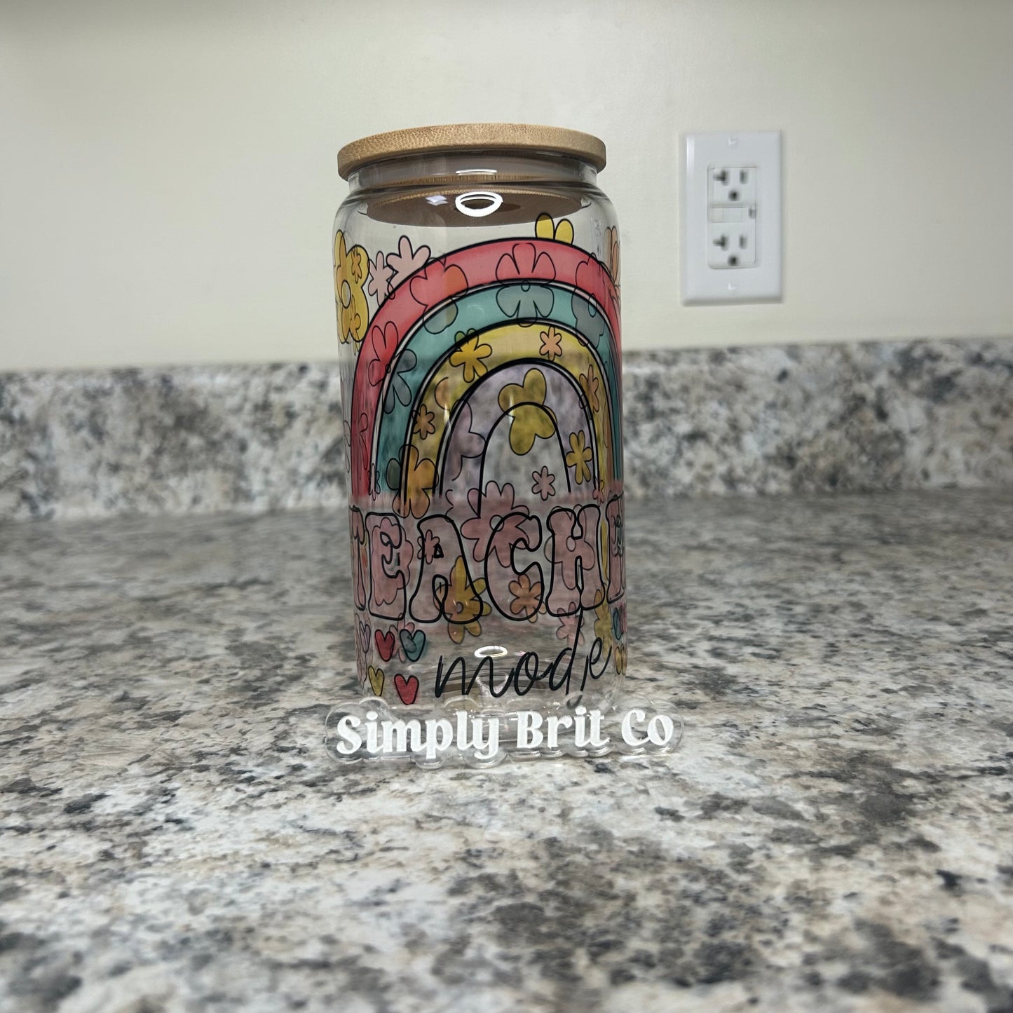 Rainbow Teacher Mode 16oz Clear Libbey Glass