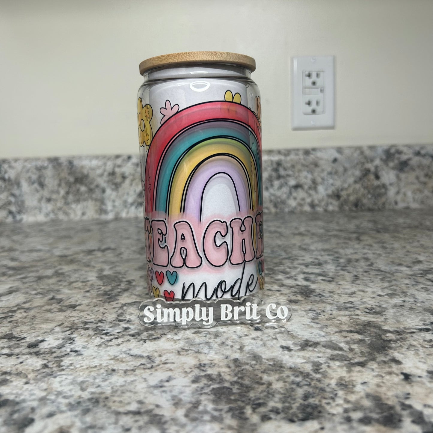 Rainbow Teacher Mode 16oz Clear Libbey Glass