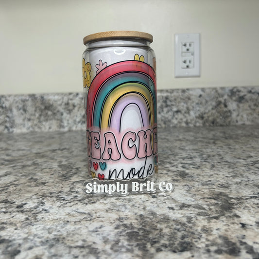 Rainbow Teacher Mode 16oz Clear Libbey Glass