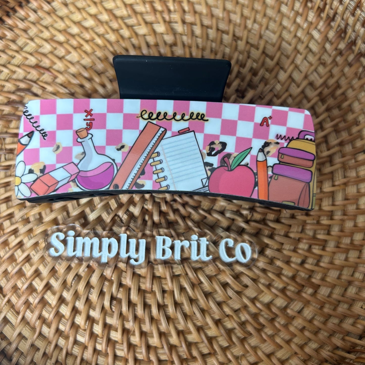 Pink Teacher Large Claw Clip