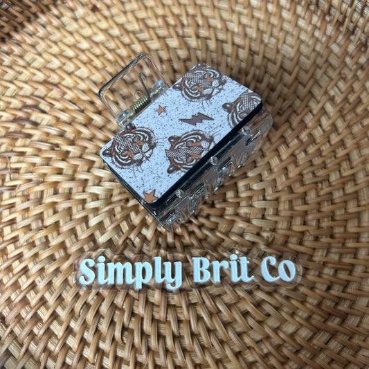 Light Colored Lion Small Claw Clip