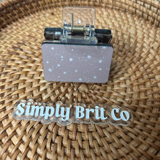 Tan Stars Small Claw Clip