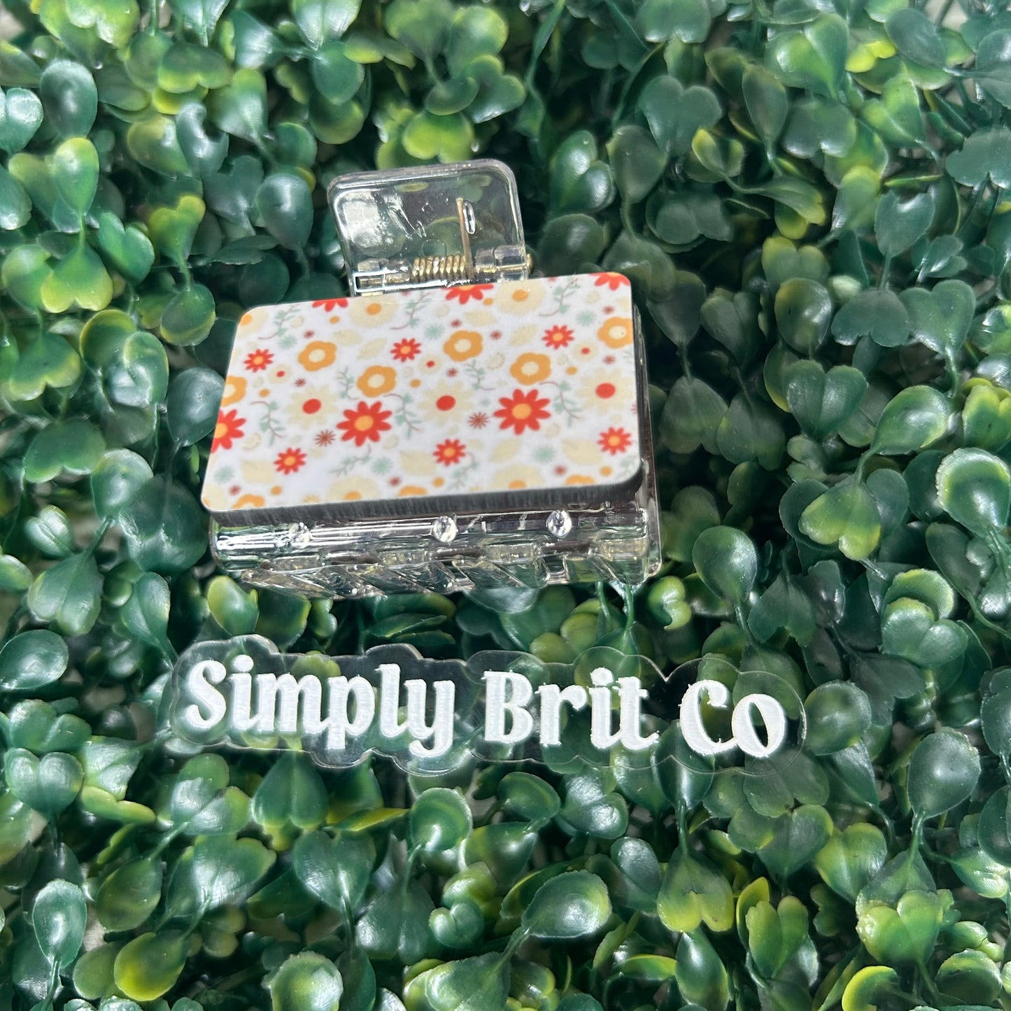 Simple Floral Small Claw Clip