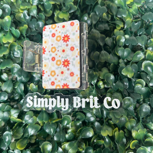 Simple Floral Small Claw Clip