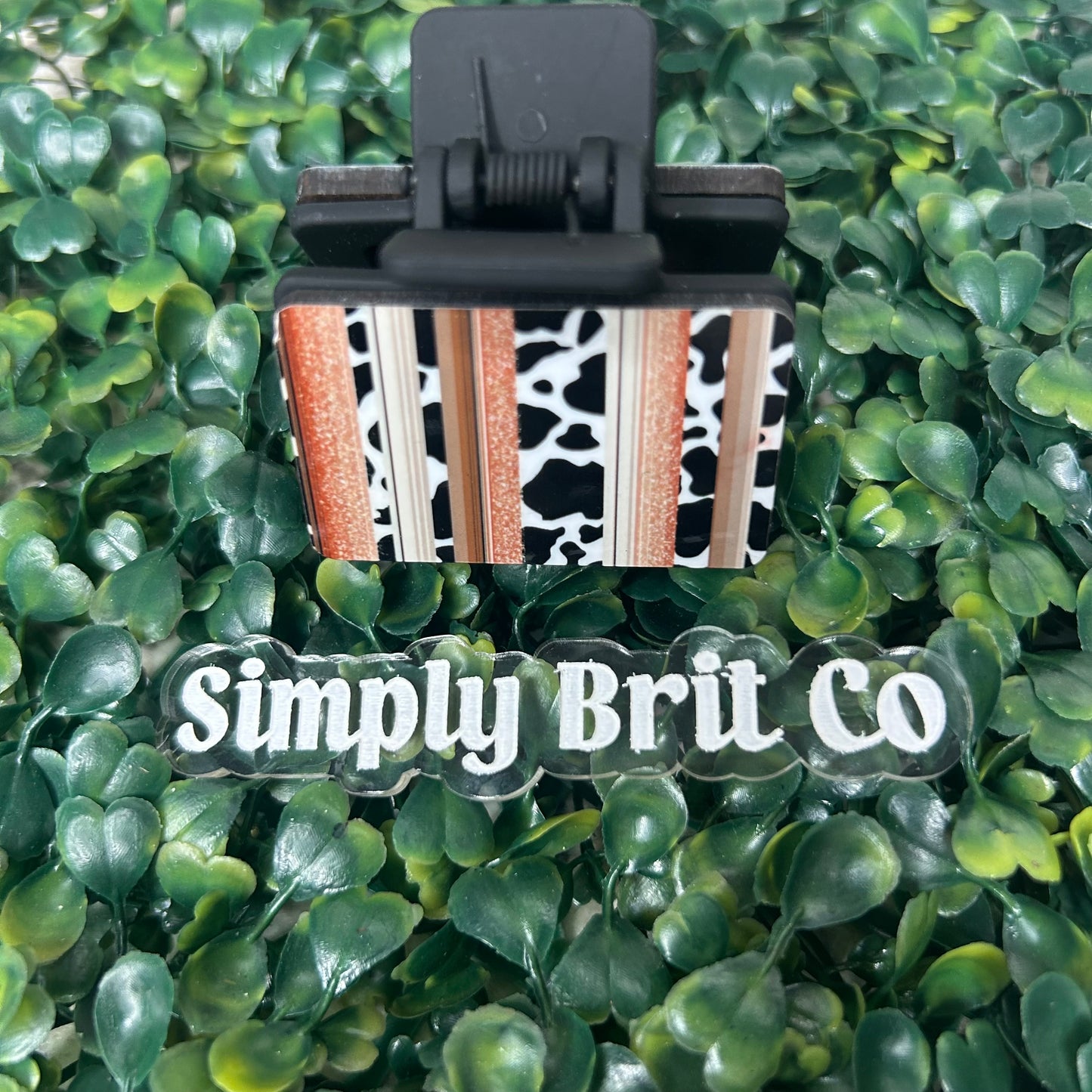 Cow Print and Neutral Small Claw Clip