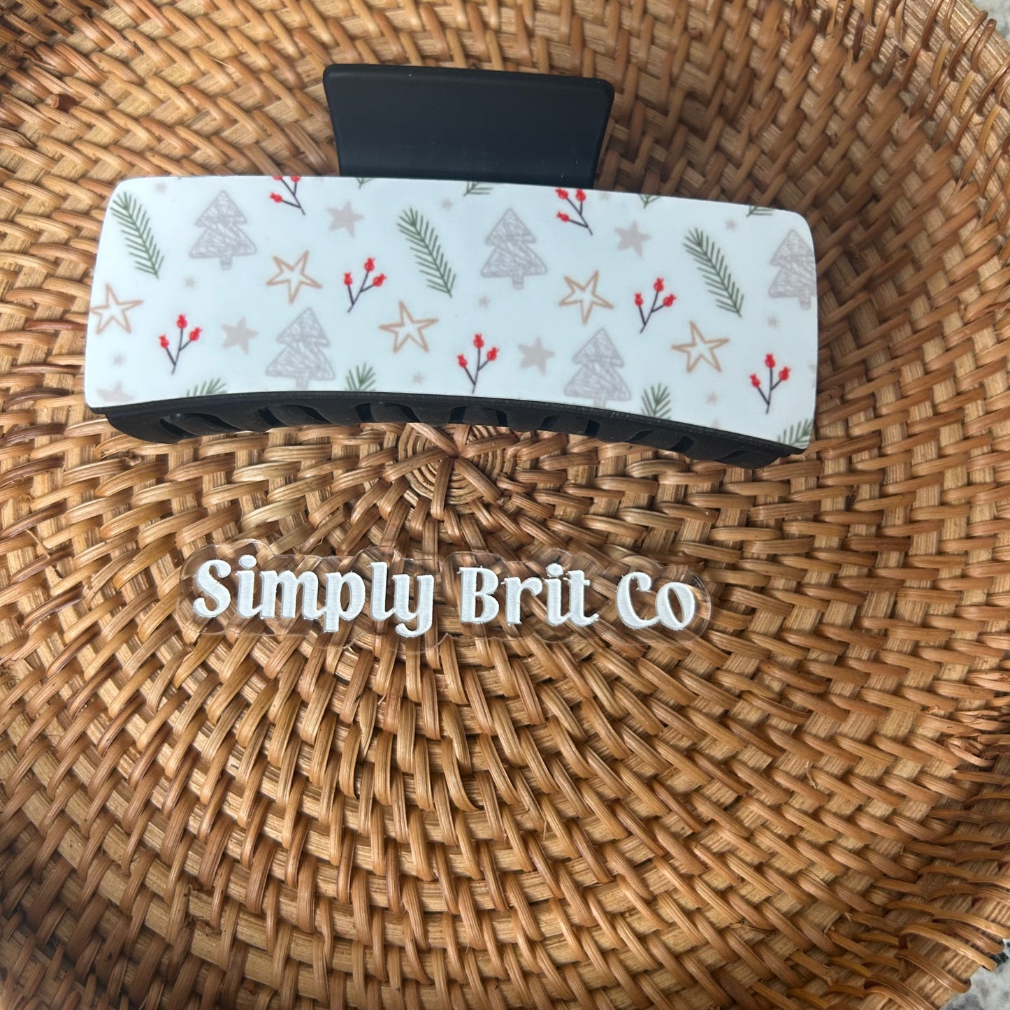 Simple Christmas Large Claw Clip