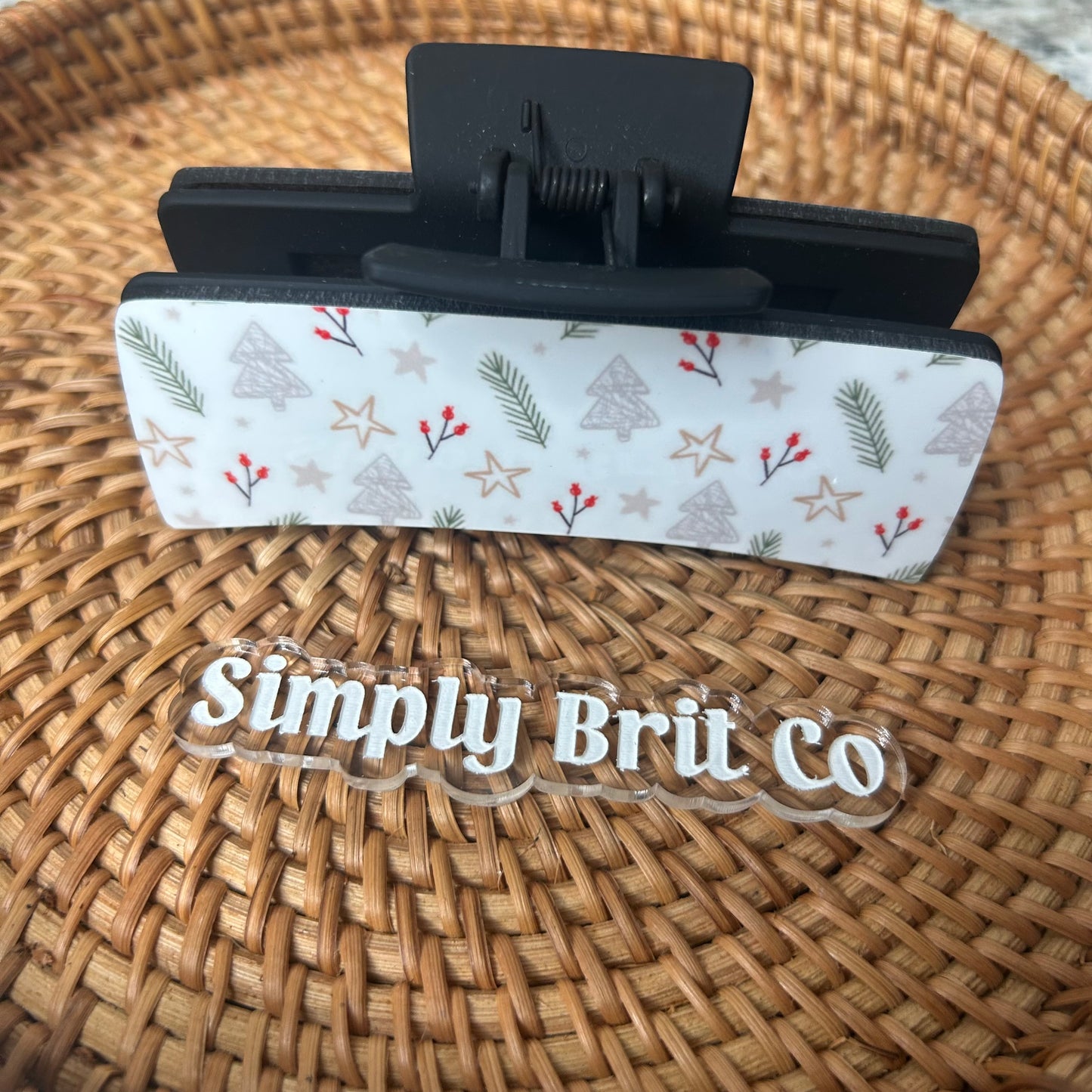 Simple Christmas Large Claw Clip