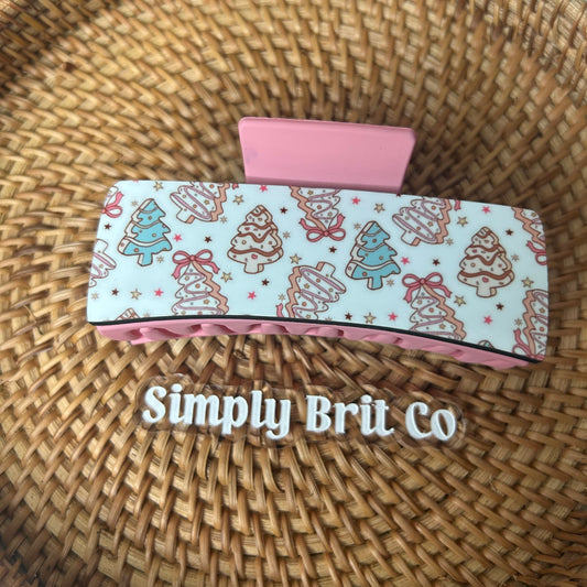 Cookie Christmas Tree Large Claw Clip