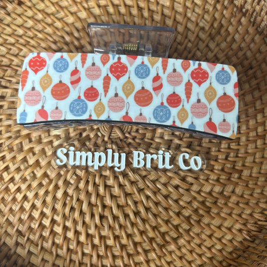 Multi Colored Ornament Large Claw Clip