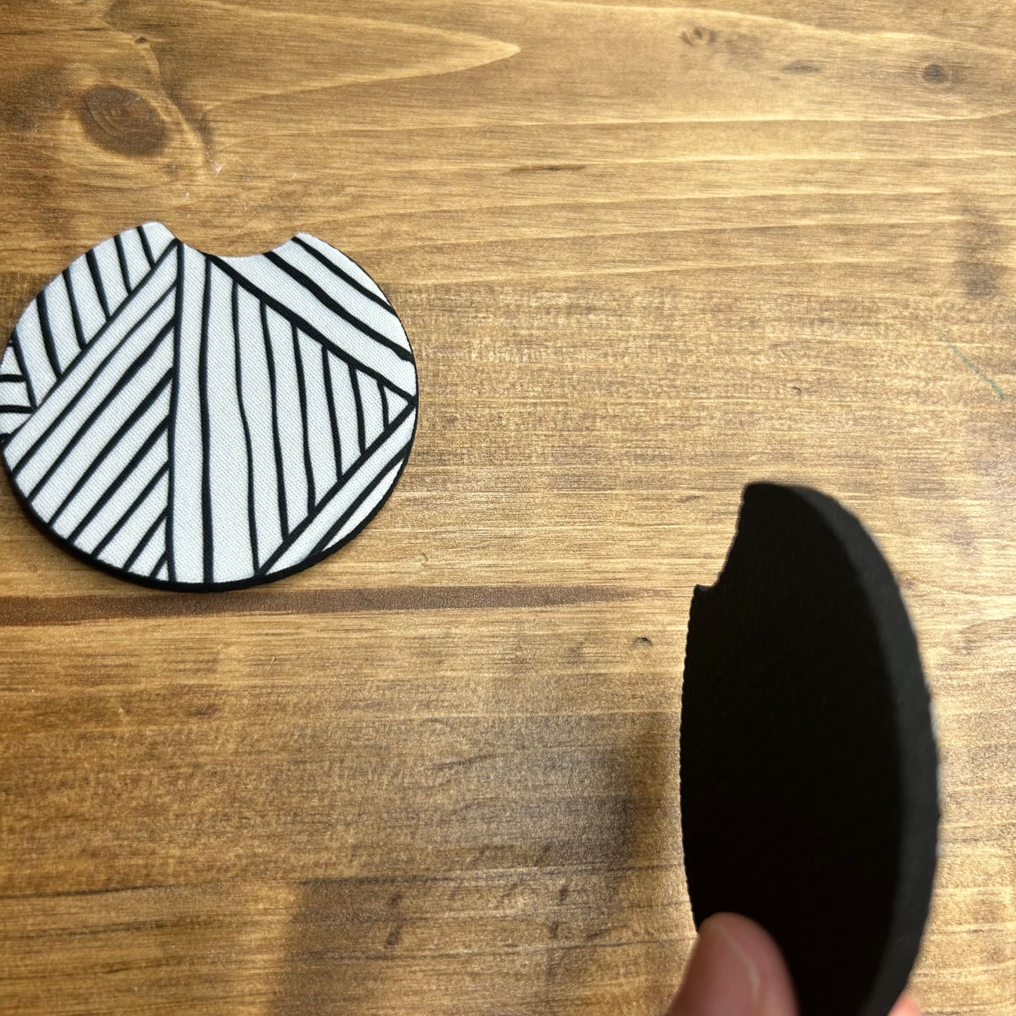 Simply Modern Set of 2 Car Coaster | Black and White
