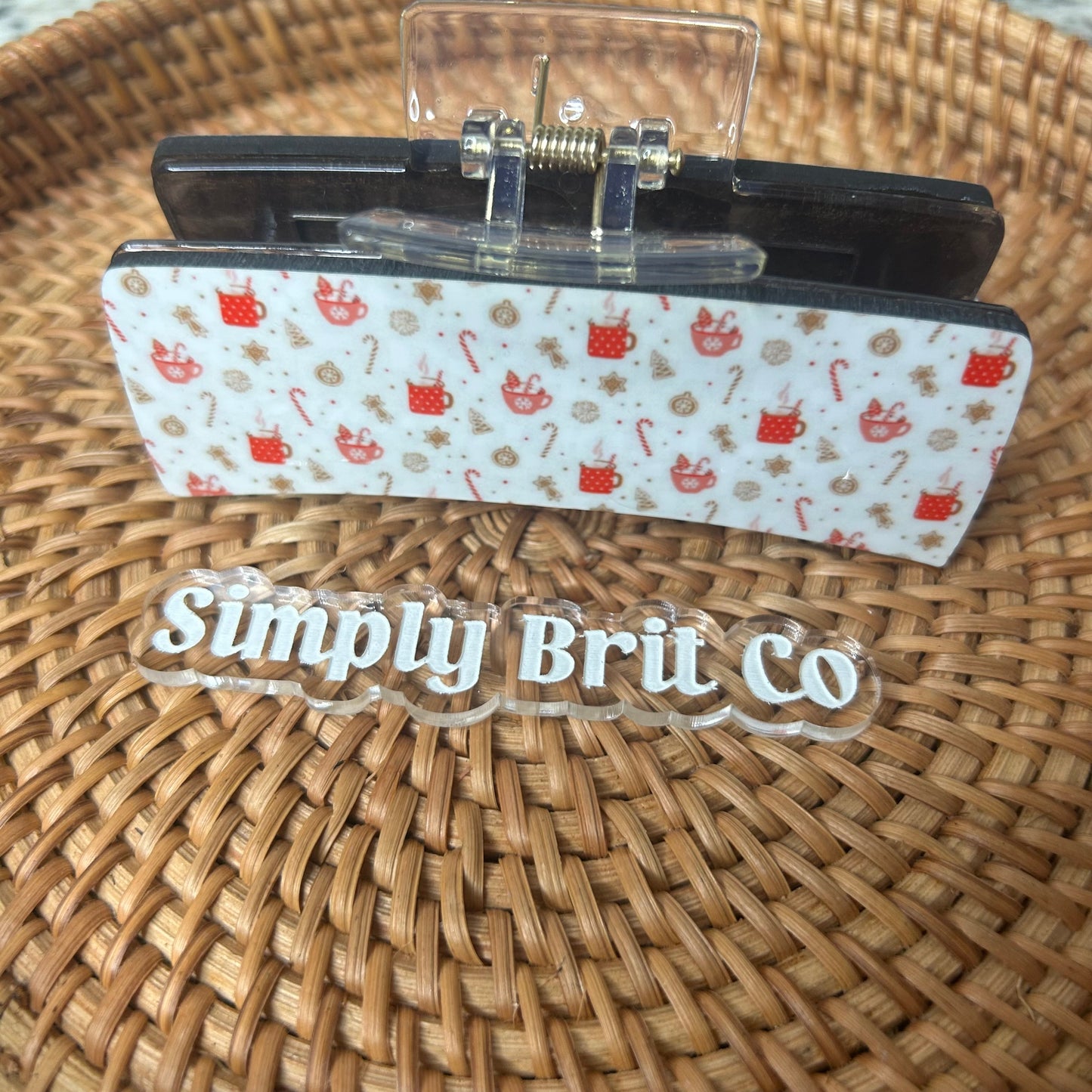 Winter Wonderland Hot Chocolate Large Claw Clip