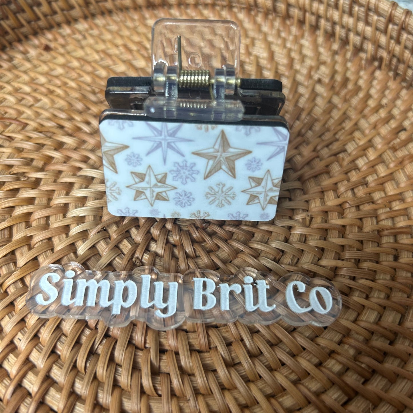 Stars and Snowflakes Small Claw Clip